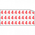 Foglio n. 30 numeri autoadesivi B/R numero 4