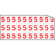 Foglio n. 30 numeri autoadesivi B/R numero 5