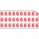 Foglio n. 30 numeri autoadesivi B/R numero 6/9