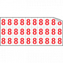 Foglio n. 30 numeri autoadesivi B/R numero 8