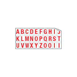 Foglio n. 30 etichette adesive B/R lett. da A a Z