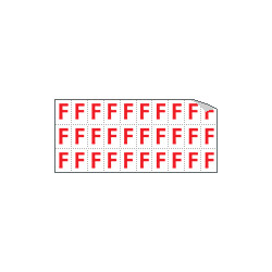 Foglio n. 30 etichette adesive B/R lettera F