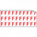 Foglio n. 30 etichette adesive B/R lettera F