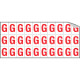 Foglio n. 30 etichette adesive B/R lettera G