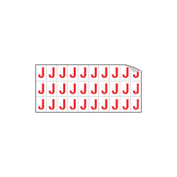 Foglio n. 30 etichette adesive B/R lettera J