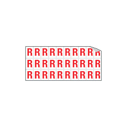 Foglio n. 30 etichette adesive B/R lettera R