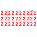 Foglio n. 30 numeri autoadesivi B/R numero 2