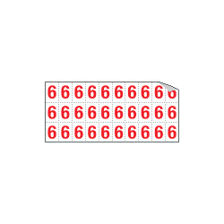Foglio n. 30 numeri autoadesivi B/R numero 6 / 9