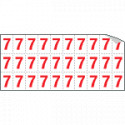 Foglio n. 30 numeri autoadesivi B/R numero 7
