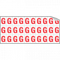 Foglio n. 30 etichette adesive B/R lettera G