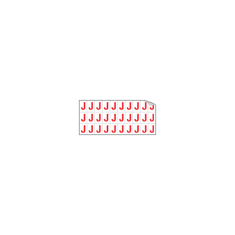 Foglio n. 30 etichette adesive B/R lettera J