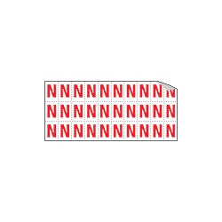Foglio n. 30 etichette adesive B/R lettera N