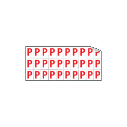 Foglio n. 30 etichette adesive B/R lettera P