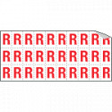 Foglio n. 30 etichette adesive B/R lettera R