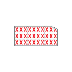 Foglio n. 30 etichette adesive B/R lettera X