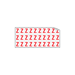 Foglio n. 30 etichette adesive B/R lettera Z