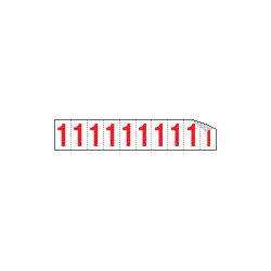 Foglio n. 10 numeri autoadesivi B/R numero 1