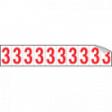 Foglio n. 10 numeri autoadesivi B/R numero 3