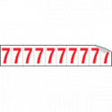 Foglio n. 10 numeri autoadesivi B/R numero 7