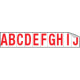 Foglio n. 10 etichette adesive B/R lett. da A a J
