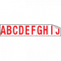 Foglio n. 10 etichette adesive B/R lett. da A a J