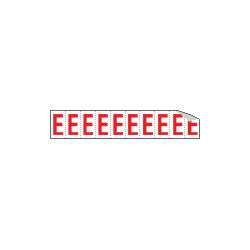 Foglio n. 10 etichette adesive B/R lettera E
