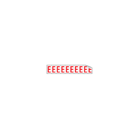 Foglio n. 10 etichette adesive B/R lettera E