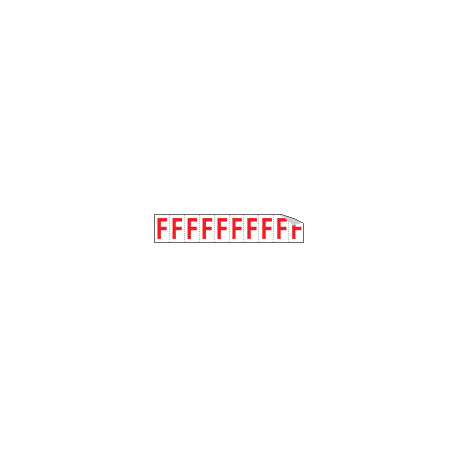 Foglio n. 10 etichette adesive B/R lettera F