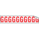 Foglio n. 10 etichette adesive B/R lettera G