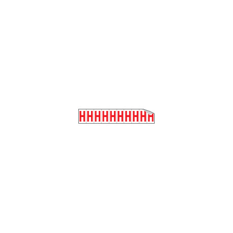 Foglio n. 10 etichette adesive B/R lettera H