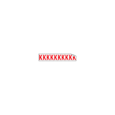 Foglio n. 10 etichette adesive B/R lettera K