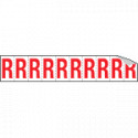 Foglio n. 10 etichette adesive B/R lettera R