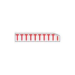 Foglio n. 10 etichette adesive B/R lettera T