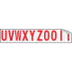 Foglio n. 10 etichette adesive B/R lett. da U a Z