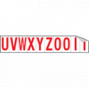 Foglio n. 10 etichette adesive B/R lett. da U a Z