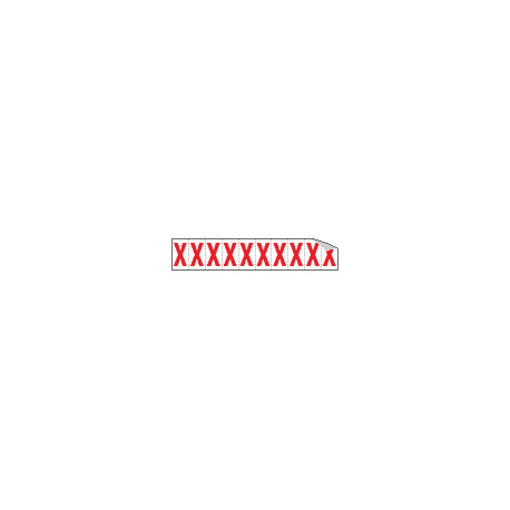 Foglio n. 10 etichette adesive B/R lettera X