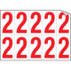 Foglio n. 10 numeri autoadesivi B/R numero 2
