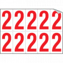 Foglio n. 10 numeri autoadesivi B/R numero 2