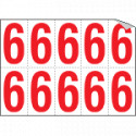 Foglio n. 10 numeri autoadesivi B/R numero 6 o 9