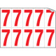 Foglio n. 10 numeri autoadesivi B/R numero 7