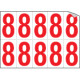 Foglio n. 10 numeri autoadesivi B/R numero 8