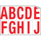 Foglio n. 10 etichette adesive B/R lett. da A a J