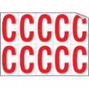 Foglio n. 10 etichette adesive B/R lettera C