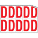 Foglio n. 10 etichette adesive B/R lettera D