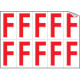 Foglio n. 10 etichette adesive B/R lettera F
