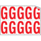 Foglio n. 10 etichette adesive B/R lettera G