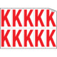 Foglio n. 10 etichette adesive B/R lettera K
