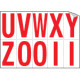 Foglio n. 10 etichette adesive B/R lett. da U a Z