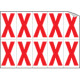 Foglio n. 10 etichette adesive B/R lettera X