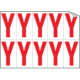 Foglio n. 10 etichette adesive B/R lettera Y